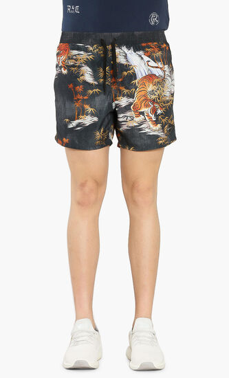 Tiger Printed Swim Trunks
