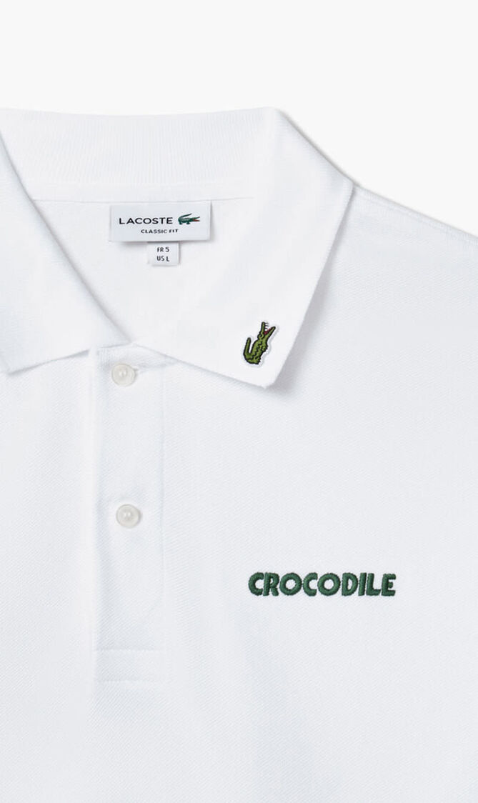 Embroidered Slogan Polo Shirt
