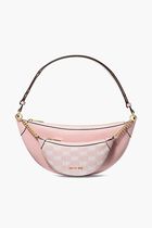 2-in-1 Pebbled Leather and Logo Jacquard Shoulder Bag