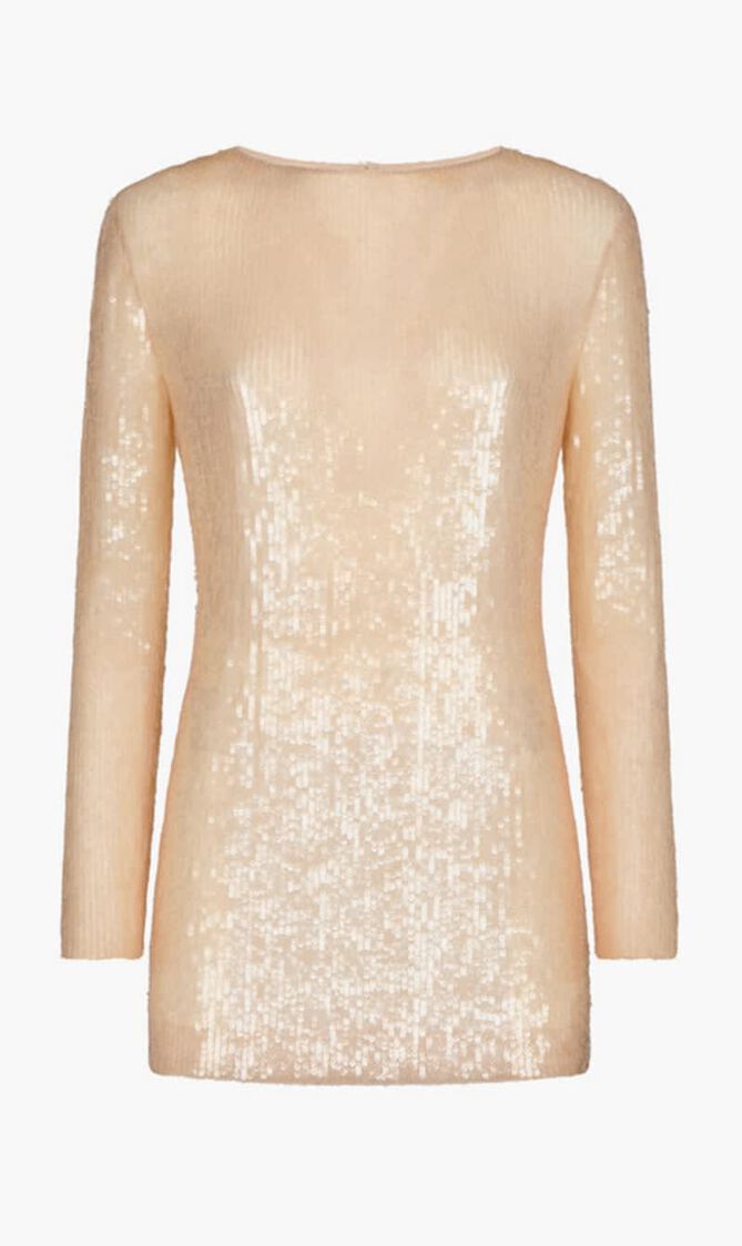 Transparent Sequin Embroidery Cocktail Mini Dress