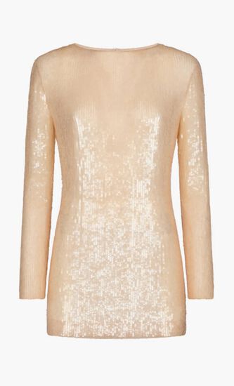 Transparent Sequin Embroidery Cocktail Mini Dress