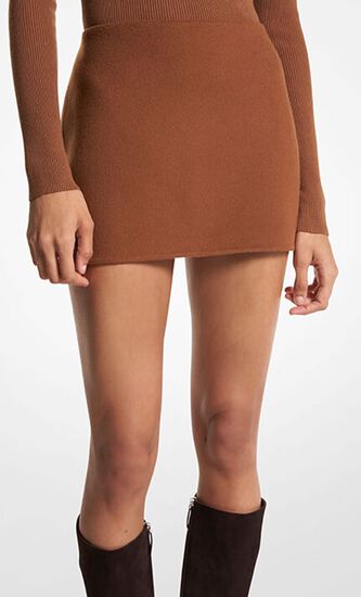 Double Faced Wool Melton Mini Skirt