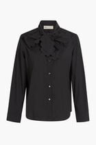 SCALLOPED POPLIN BOW BLOUSE
