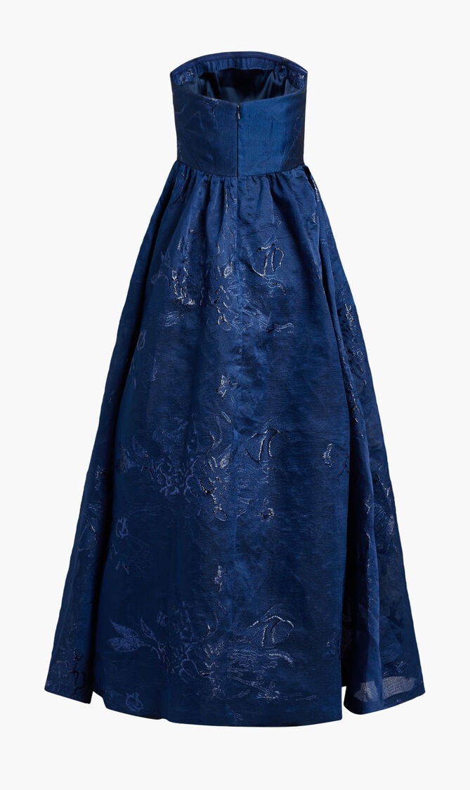 STRAPLESS JACQUARD LONG DRESS