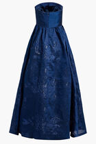 STRAPLESS JACQUARD LONG DRESS