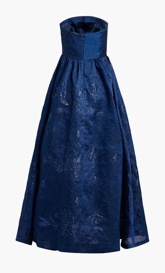 STRAPLESS JACQUARD LONG DRESS