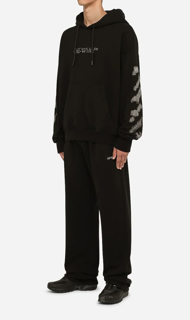 DIAGS BIT BOOK SWEATPANTS BLACK WHITE