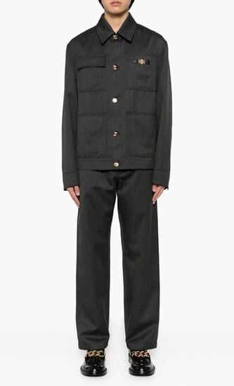 INFORMAL PANT WOOL TWILL MOULINE FABRIC
