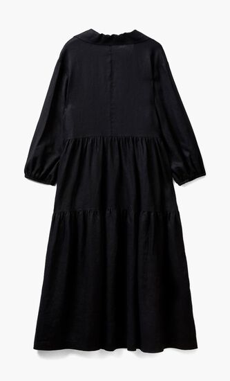 Pure Linen Ruffled Dress