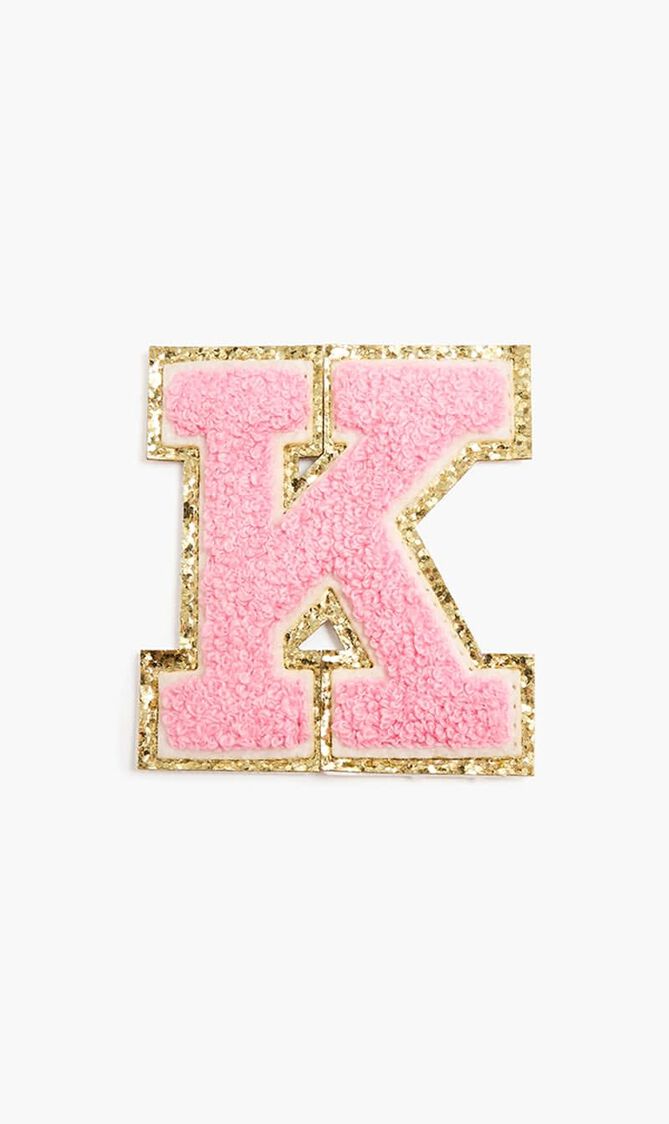 Chenille Sparkle Letter 'K' patch