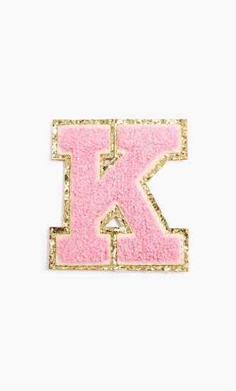 Chenille Sparkle Letter 'K' patch