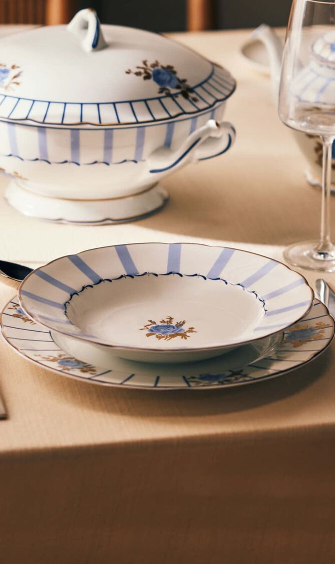 Brocante Soup Plate Round Blue 22cm