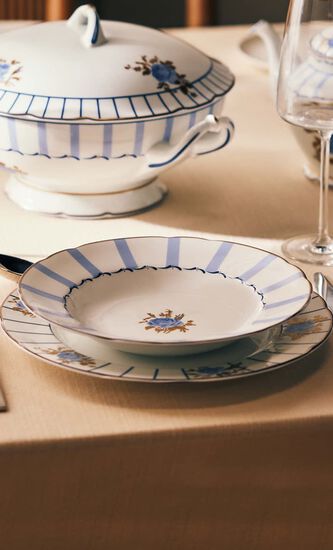 Brocante Soup Plate Round Blue 22cm