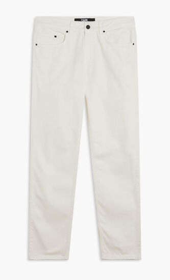 TAPERED LOGO DENIM PANTS