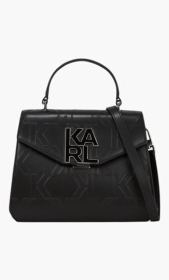 K Karl Monogram Top Handle Bag