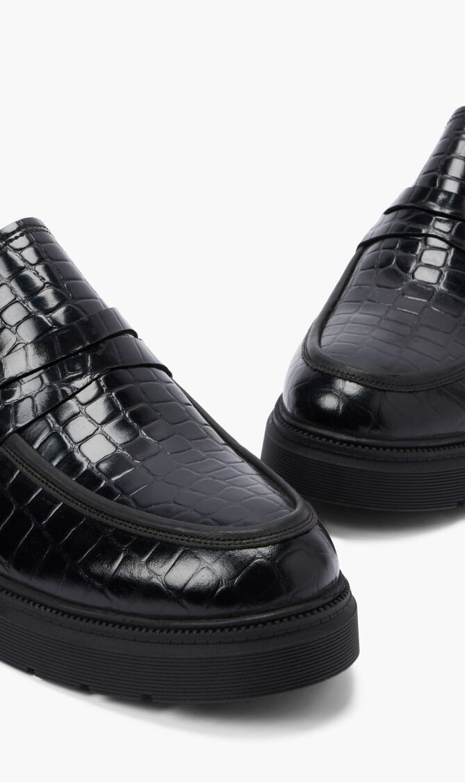Embossed Leather Loafers