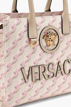 SMALL TOTE FABRIC+CALF LEATHER