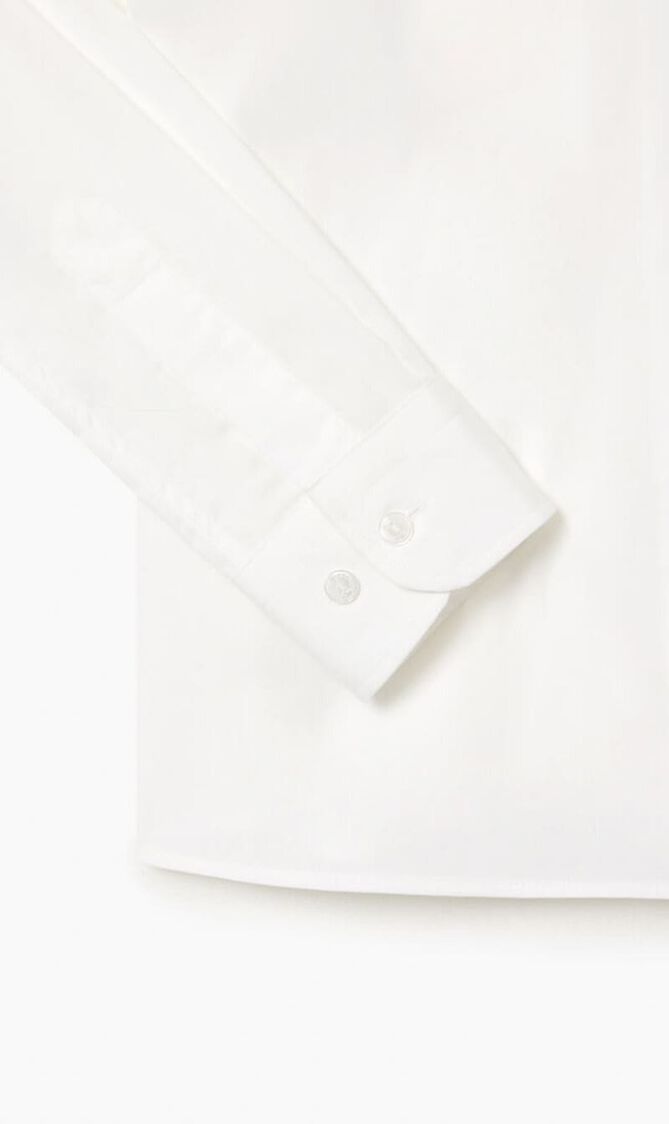 Poplin Shirt with Ribbed Collar