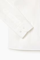 Poplin Shirt with Ribbed Collar