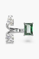 MESMERA RING OP GREEN WHITE/RHS 55 MM