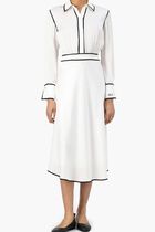 BW CONTRAST PIPING DRESS