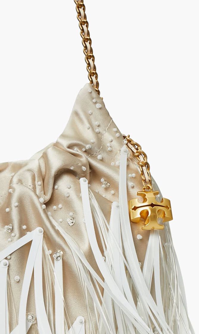 Mini Fleming Feather Drawstring  Bag