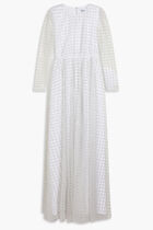 WHITE GRID SEQUIN MAXI DRESS