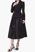 BLACK TAILORED MIDI DRESS