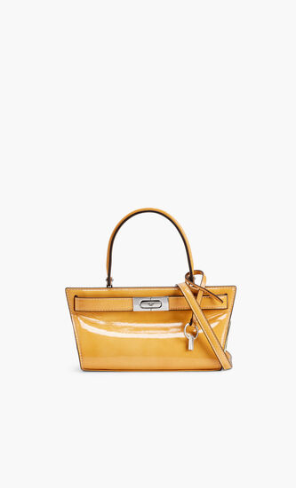 LEE RADZIWILL TEXTURED PATENT PETITE CAT EYE BAG