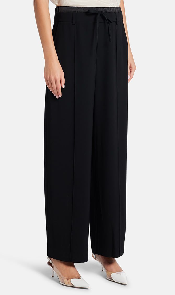 MID RISE DOUBLE WAISTBAND DRAWSTRING PANT