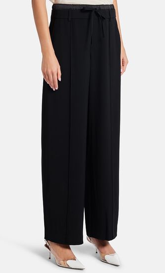 MID RISE DOUBLE WAISTBAND DRAWSTRING PANT
