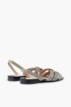 ERIS FLAT SLING BACK METALLIC STRAPS H10