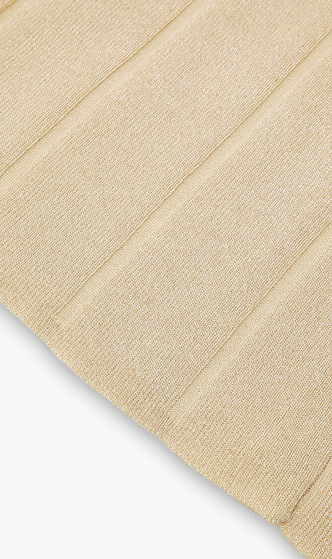 Metallic Ribbed Maxi Skirt