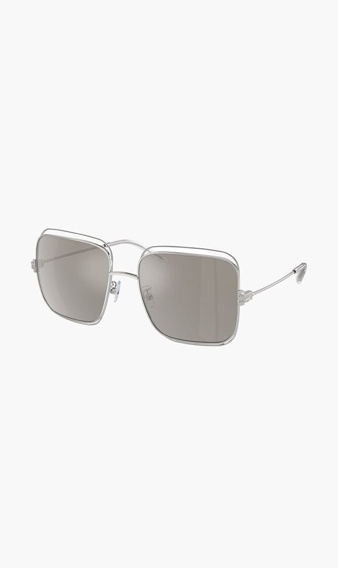 SILVER FRAME WITH LIGHT GREY MIRROR SILVER LENS 57