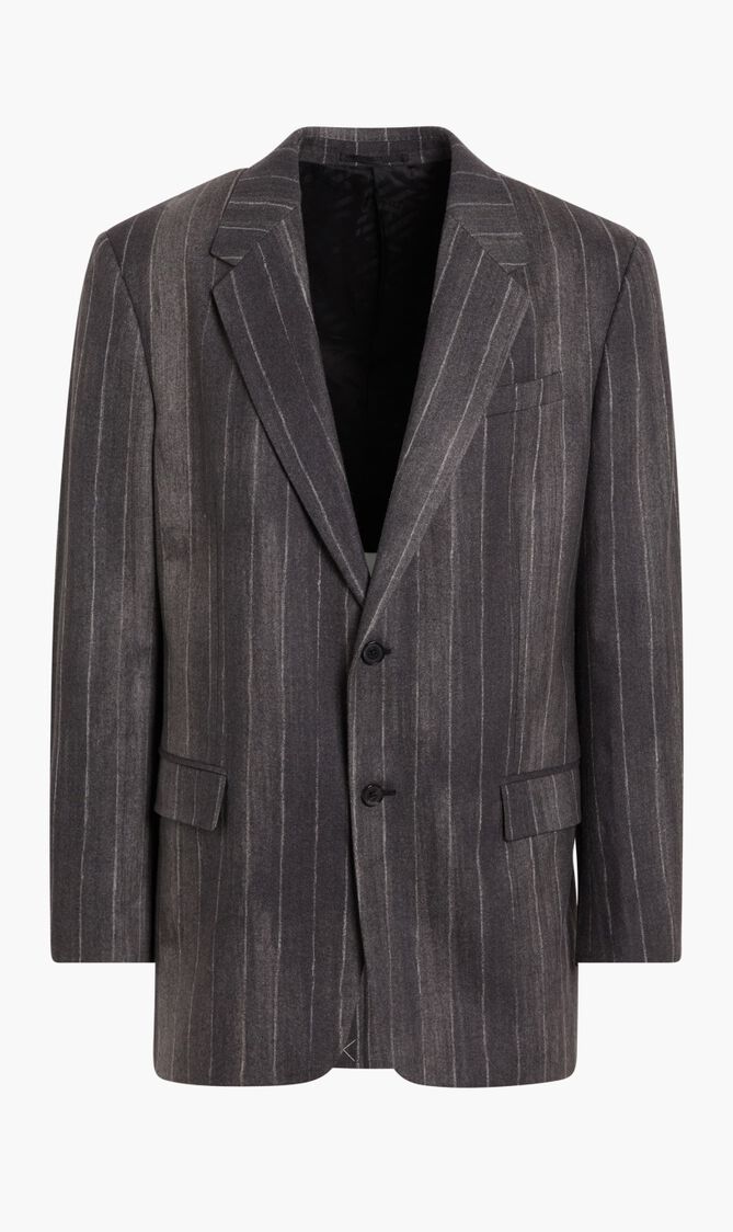 BLAZER JACKET WOOL PINSTRIPE OVERSIZED