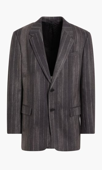 BLAZER JACKET WOOL PINSTRIPE OVERSIZED