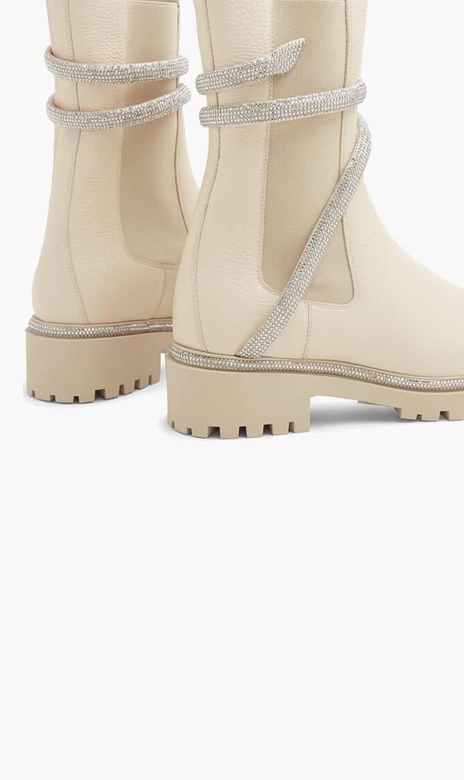 IVORY CALF/SILVER SHADE STRASS