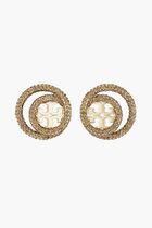 Icon Pave Double Ring Stud Earrings
