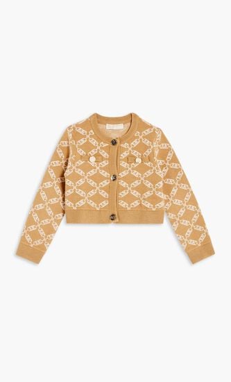 Monogram Pattern Knitted Cardigan