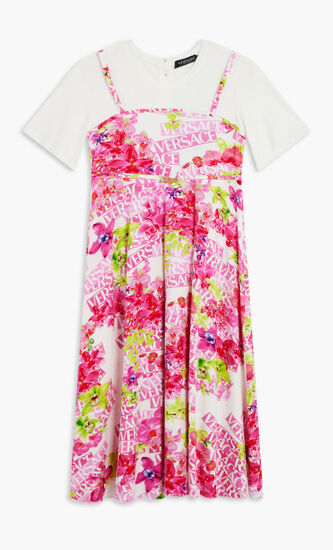 JG DRESS 2 IN 1 JERSEY MIDI AO ORCHID VERSACE PRINT