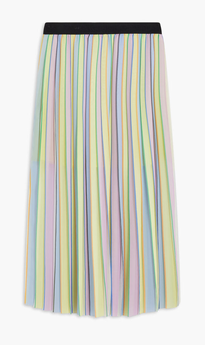 STRIPE PLEATED SKIRT