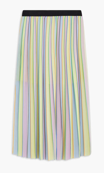 STRIPE PLEATED SKIRT