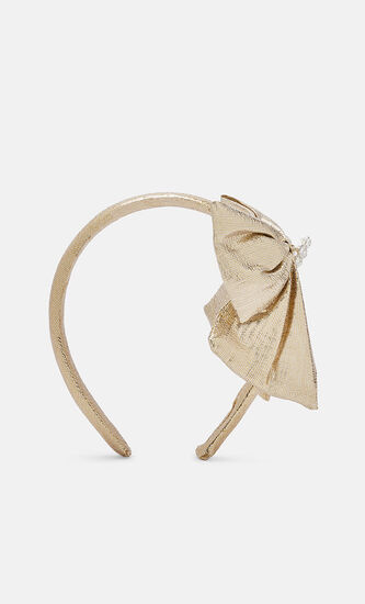 GOLD METALLIC BOW HEADBAND