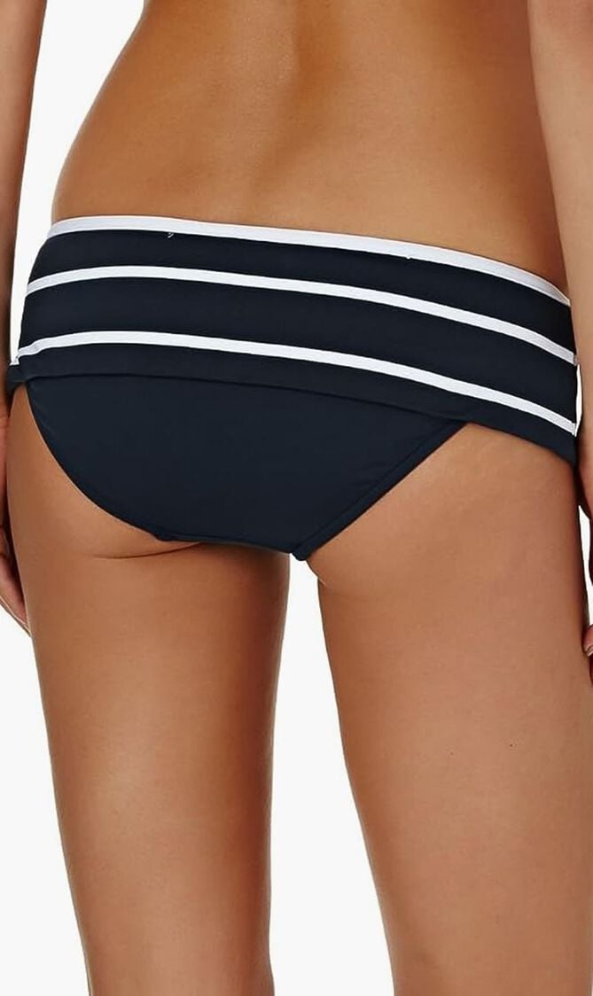 Castaway Stripe Skirted Hipster Bikini Bottom