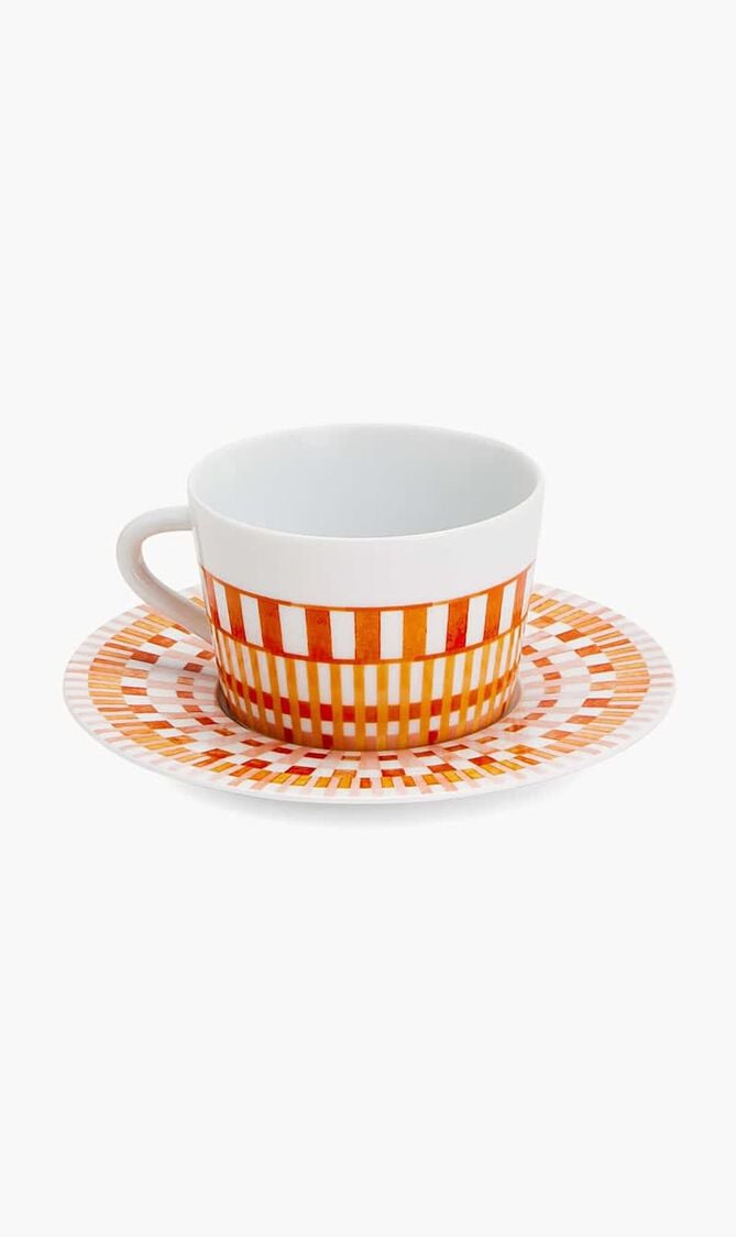 Terra Rosa Tea Cup & Saucer Orange Set Of 2