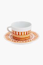 Terra Rosa Tea Cup & Saucer Orange Set Of 2
