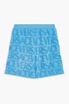 All Over Print Jacquard Logo Shorts