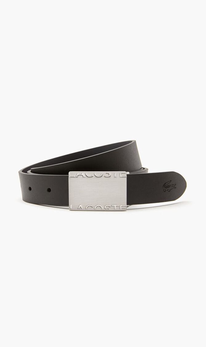 Men'S Lacoste Pin And Flat Buckle Belt Gift Set