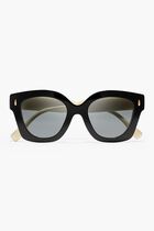 BLACK/IVORY FRAME WITH DARK GREY LENS 49