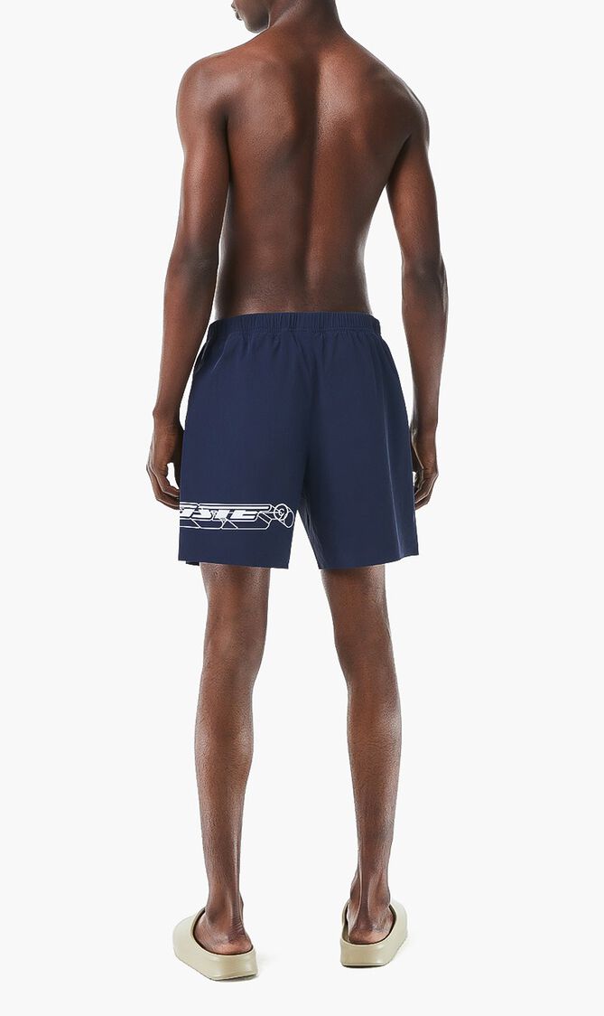 Quick Dry Logo Stripe Swim Trunks